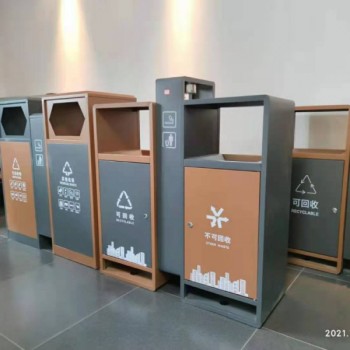 太原景區(qū)戶外垃圾桶環(huán)保型鋼制分類垃圾桶